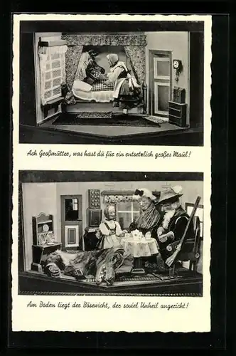 AK Bad Sachsa / Harz, Märchengrund, Märchenspiel Rotkäppchen und der Wolf