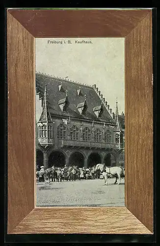 AK Freiburg i. Br., Kaufhaus im Passepartoutrahmen