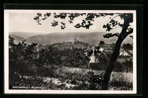 AK Sachsenberg i. Waldeck, Totale vom Berg aus gesehen