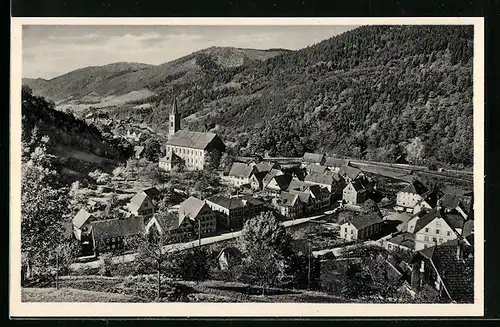 AK Schiltach, Totale vom Berg aus gesehen