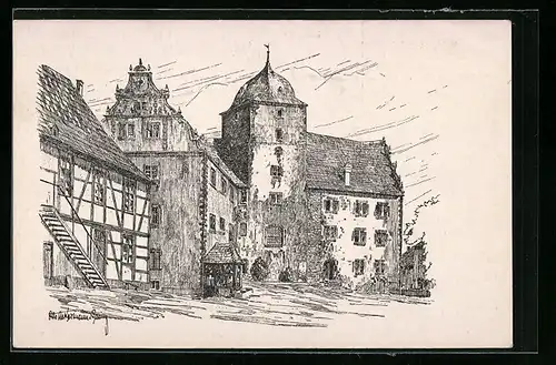 Künstler-AK Schlitz / Hessen, Vorderburg