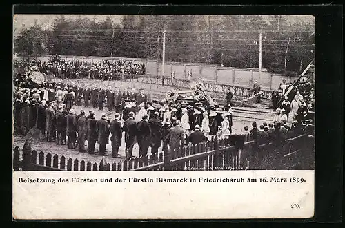 AK Friedrichsruh, Beisetzung des Fürsten und der Fürstin Bisamrck 1899