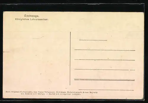 AK Eschwege, Königl. Lehrerseminar