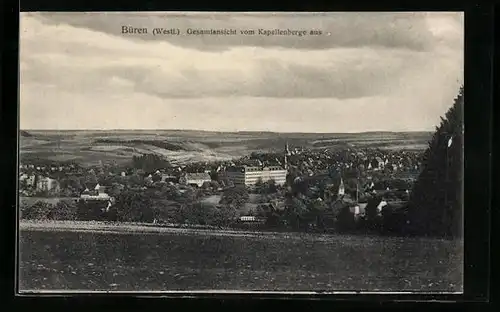 AK Büren i. W., Gesamtansicht vom Kapellenberge aus