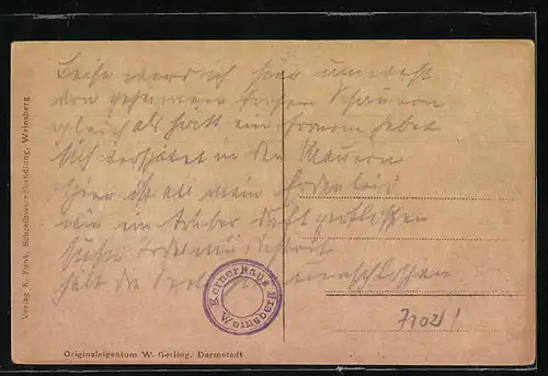 AK Weinsberg, Kernerhaus mit Kernerdenkmal, Totalansicht