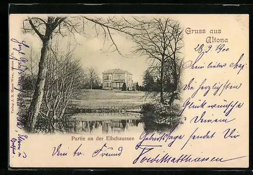 AK Hamburg-Altona, Partie an der Elbchaussee