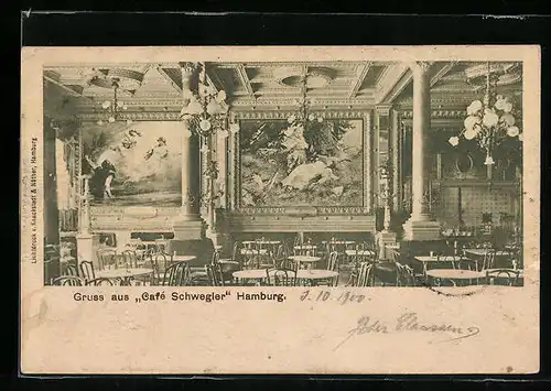 AK Hamburg-Neustadt, Café Schwegler, Innenansicht