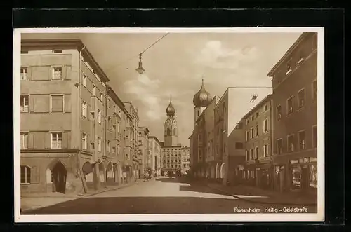 AK Rosenheim, Blick in die Heilig-Geiststrasse