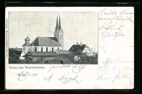 AK Tuntenhausen, Blick auf die Kirche