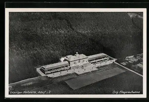 AK Adorf i. V., Leipziger Heilstätte, orig. Fliegeraufnahme