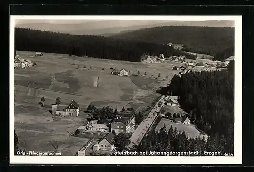 AK Steinbach b. Johanngeorgenstadt, Fliegeraufnahme des Ortes