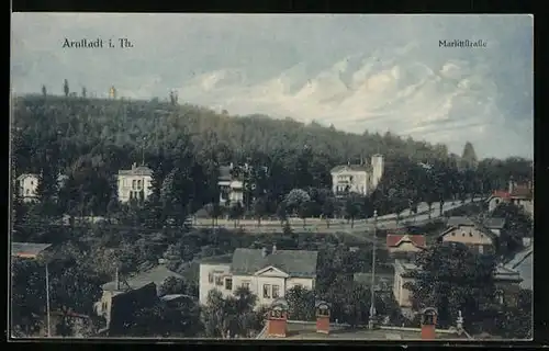 AK Arnstadt i. Th., Marlittstrasse mit Villen