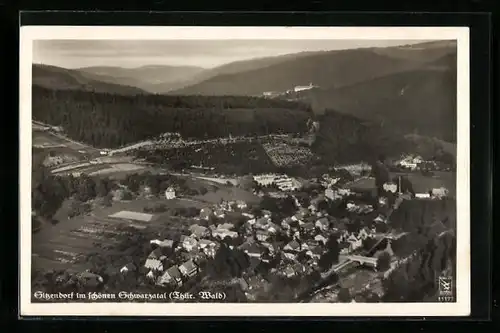 AK Sitzendorf, Ortspanorama aus der Vogelschau