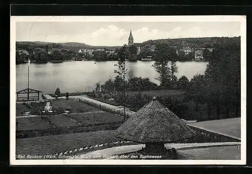 AK Bad Buckow /Märk. Schweiz, Blick vom Kurpark über den Buckowsee