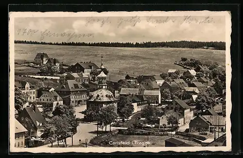 AK Carlsfeld / Erzgeb., Ortspartie aus der Vogelschau