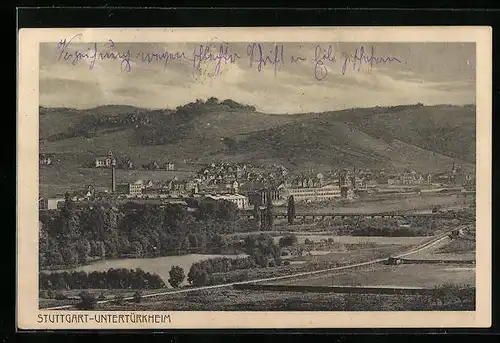 AK Stuttgart-Untertürkheim, Panorama