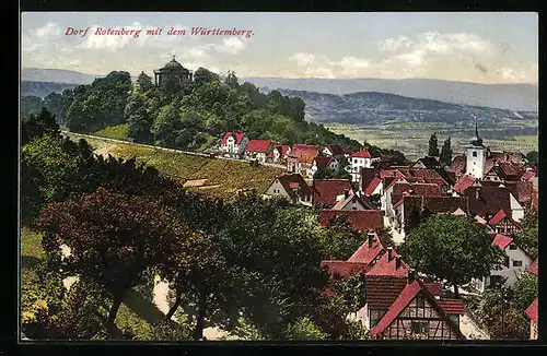 AK Dorf Rotenberg, Panorama mit dem Württemberg