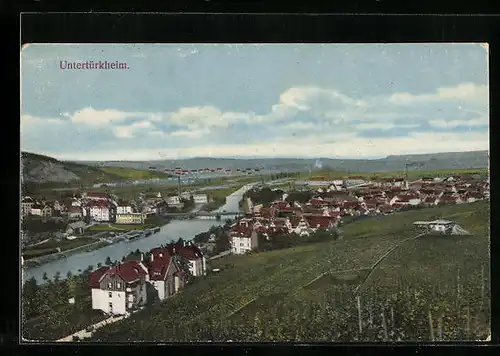 AK Untertürkheim, Totale von der Anhöhe aus gesehen
