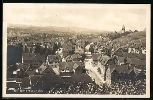 AK Untertürkheim, Gesamtansicht aus der Vogelschau