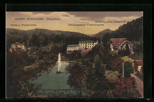 AK Bergzabern / Rheinpfalz, Kurhaus Westenhöfer, Erholungshaus Friedrichsruhe und Luisenruhe
