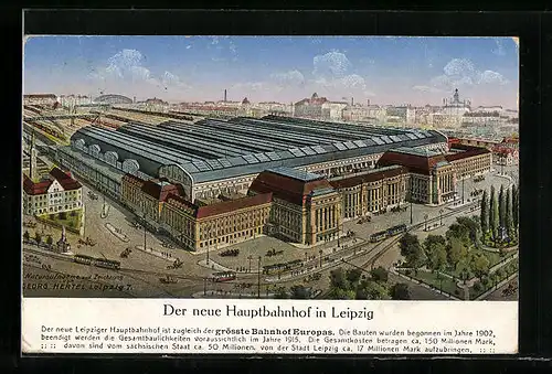 AK Leipzig, Blick auf den neuen Hauptbahnhof