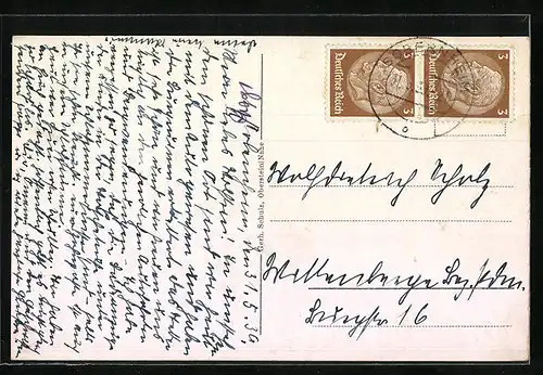 AK Oberstein a. d. Nahe, Totale aus der Vogelschau