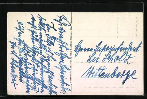 AK Burg / Spreewald, Kirchgang