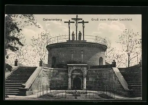 AK Kloster Lechfeld, Denkmal auf dem Calvarienberg