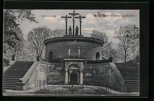 AK Kloster Lechfeld, Calvarienberg-Denkmal
