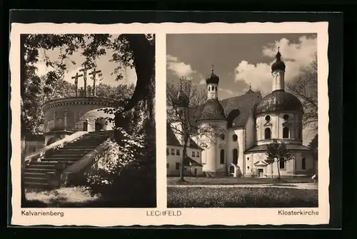 AK Kloster Lechfeld, Kalavrienberg und Klosterkirche