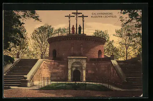 AK Kloster Lechfeld, Calvarienberg-Denkmal bei Sonnenschein