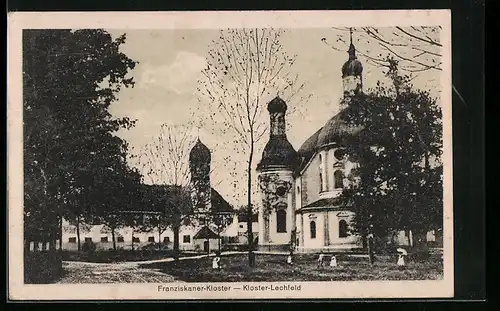 AK Kloster Lechfeld, Kloster und Kirche mit Strasse
