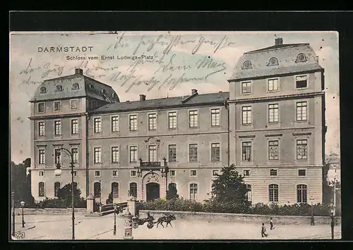 AK Darmstadt, Schloss vom Ernst Ludwigs-Platz