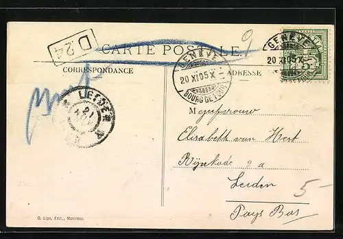 AK Geneve, Place Neuve, le Monument Dufour et le Conservatoire