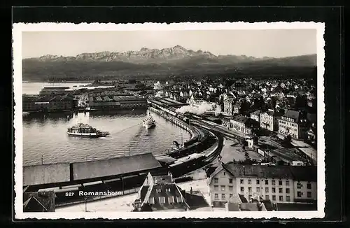 AK Romanshorn, Panorama mit Bootsanlegestelle