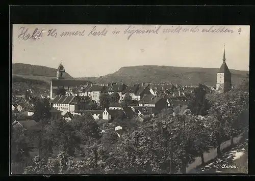 AK Aarau, Panotama mit Kirchturm