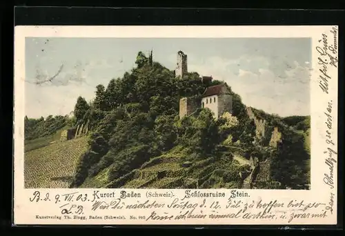 AK Baden, Schlossruine Stein