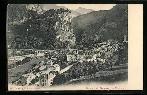 AK Thusis, Panorama mit Eingang zur Viamala
