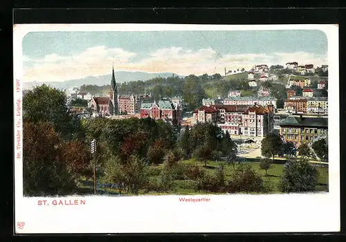 AK St. Gallen, Blick auf das Westquartier