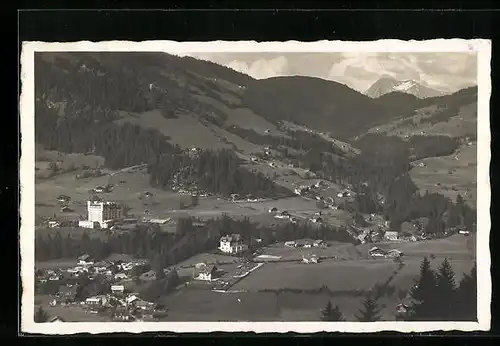AK Gstaad, Panorama aus der Luft gesehen