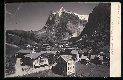 AK Grindelwald, Teilansicht mit Wetterhorn