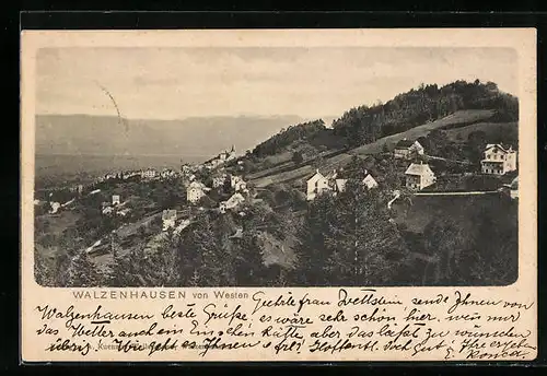 AK Walzenhausen, Panorama vom Westen aus gesehen