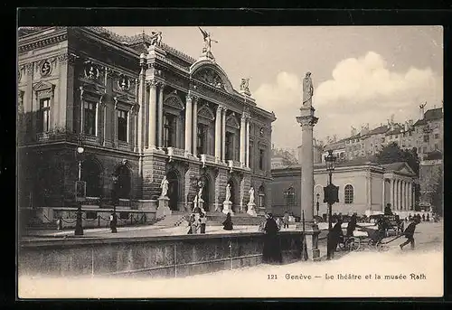 AK Genève, le Théatre et la Musée Rath