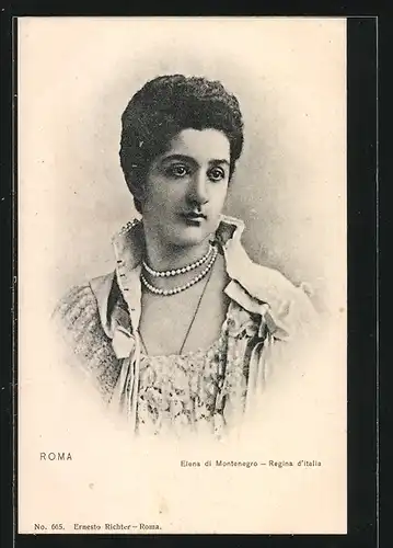 AK Königin Elena von Italien, Portrait