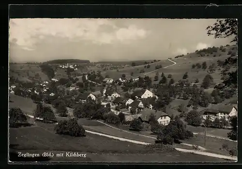 AK Zeglingen, Gesamtansicht mit Kilchberg aus der Vogelschau