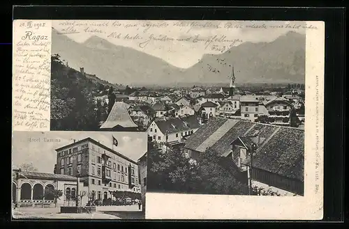 AK Ragaz, Hotel Tamina, Teilansicht aus der Vogelschau