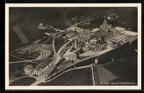 AK Rheinfelden, Brauerei Feldschlösschen mit Umgebung, Fliegeraufnahme