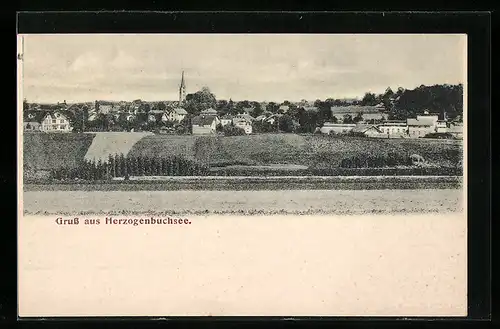 AK Herzogenbuchsee, Ortspanorama mit Kirchturm