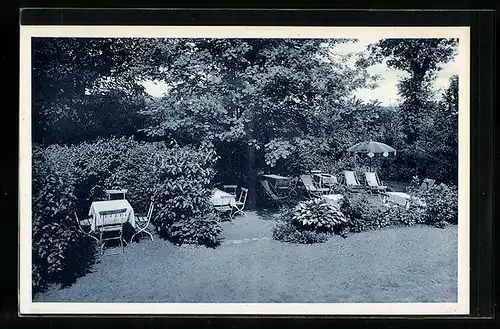 AK Hamburg-Lokstedt, Alwin Münsters Gasthof, Garten