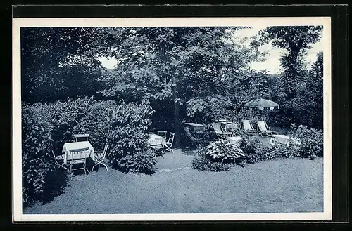 AK Hamburg-Lokstedt, Alwin Münsters Gasthof, Im Garten